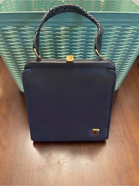 Oroton Handbags - Vintage Anne Klein II Black Leather Women's Satchel Handbag With Braided Handle